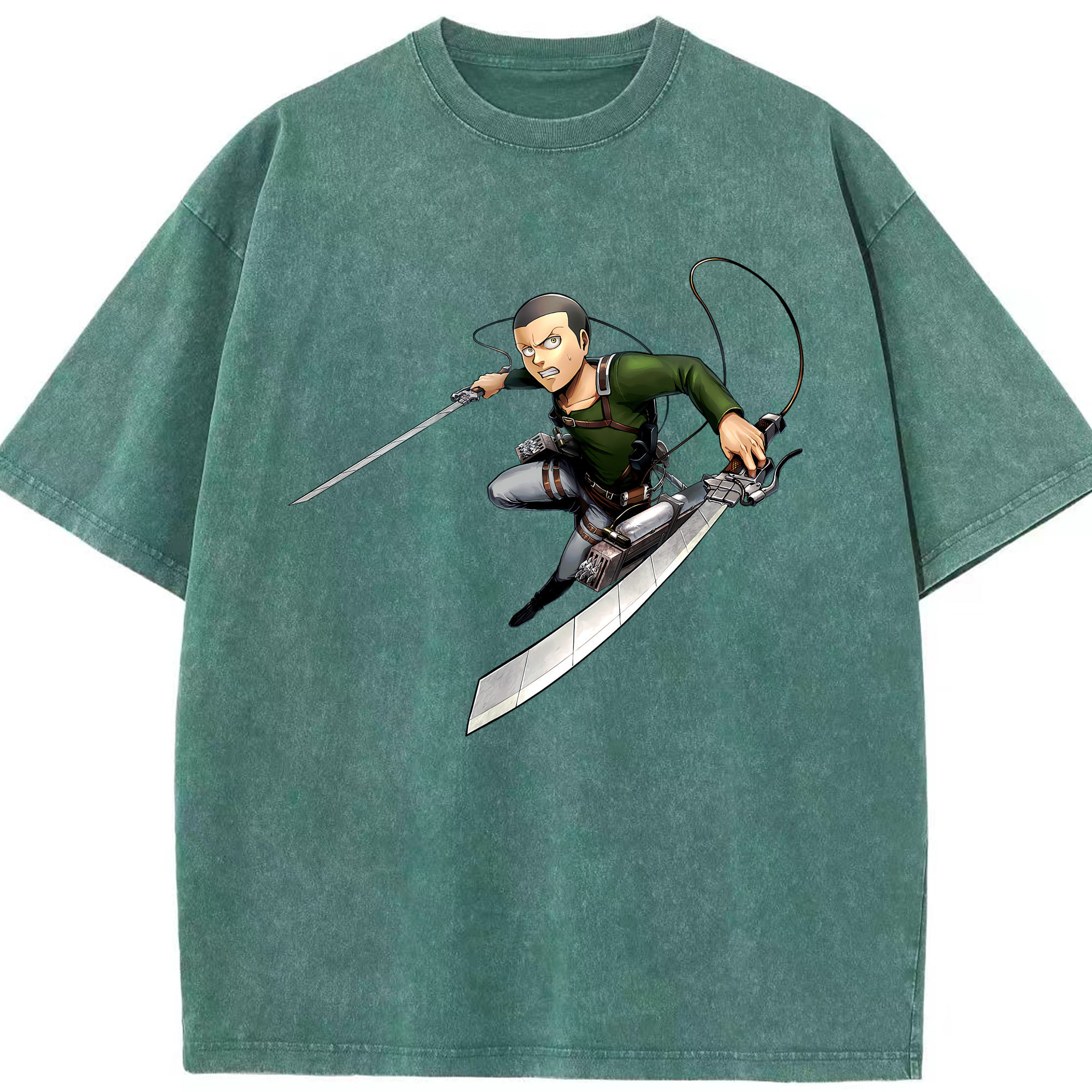 （画像用） 進撃の巨人 コニー·スプリンガー Attack on Titan Connie Springer 綿100% ヴィンテージ風 半袖Tシャツ（フロントプリント）